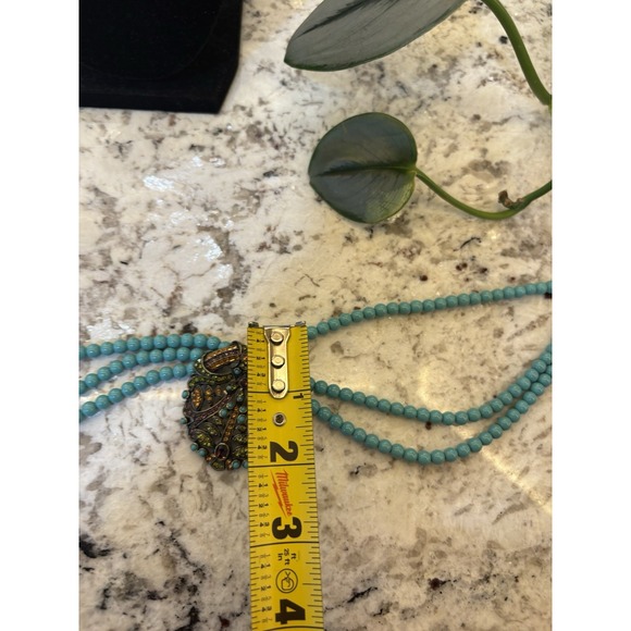 Heidi Daus Turquoise-Style Bead Statement Pendant Necklace‎ Art Nouveau - Picture 9 of 16